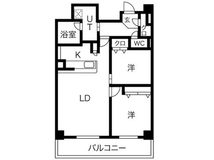 ロイジェント日吉II(2LDK/9階)の間取り写真