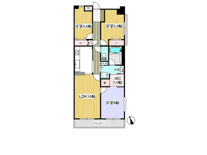 エス・ミューラー(3LDK/3階)の間取り写真