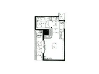 ベルジュール落合(1K/6階)の間取り写真