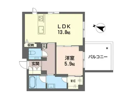 シャーメゾンステージ横濱白楽(1LDK/2階)の間取り写真