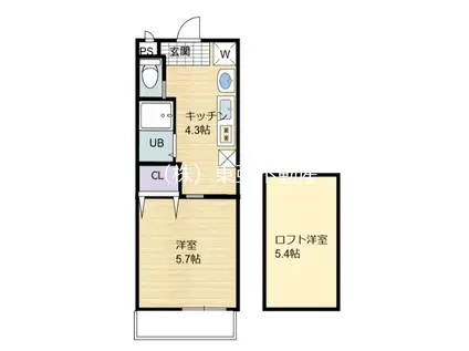 MODERN PALAZZO光の森(1K/2階)の間取り写真