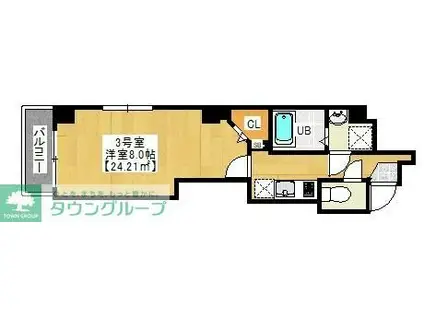 PARK RESIDENCE 西千葉(1K/2階)の間取り写真