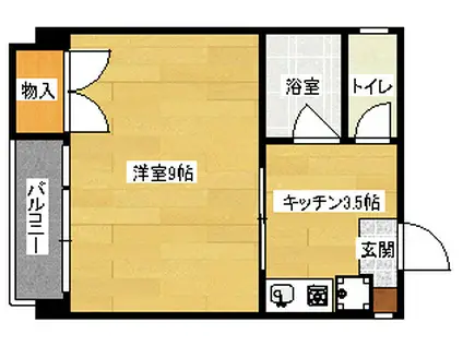 メゾンホソカワ(1K/2階)の間取り写真