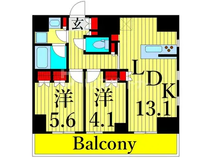 クレストコート東日暮里(2LDK/8階)の間取り写真