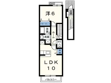 アイリスコート(1LDK/2階)の間取り写真