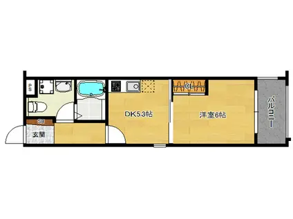 LAKAS FUSHIMI(1DK/3階)の間取り写真