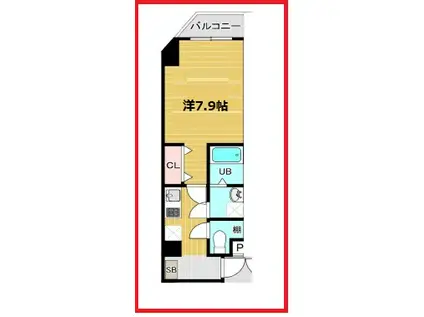 グリーレジデンス(1K/5階)の間取り写真