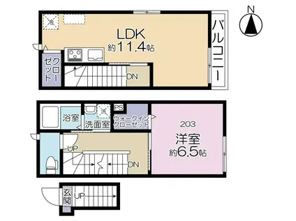 ジョリーメゾン高松(1LDK/1階)の間取り写真