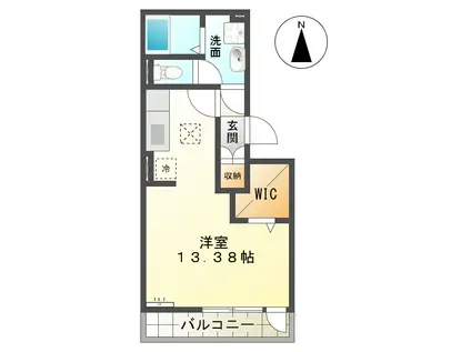 エレガンシア(ワンルーム/1階)の間取り写真