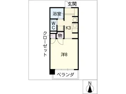 第5庭園ビル(1K/2階)の間取り写真