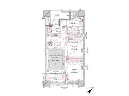 オーパスレジデンス銀座イースト(2LDK/7階)の間取り写真