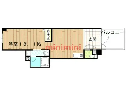 アクエルド上牧(ワンルーム/1階)の間取り写真