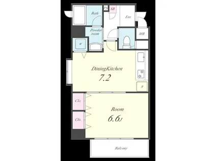 ルレーヴ(1LDK/5階)の間取り写真