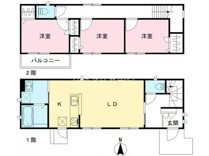 三好戸建(3LDK/1階)の間取り写真