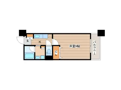 S-FORT榴岡公園(1K/2階)の間取り写真