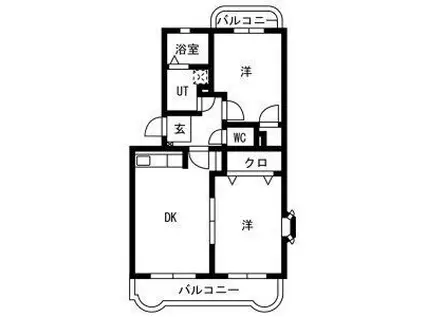 アンシャンテⅠ(2DK/1階)の間取り写真