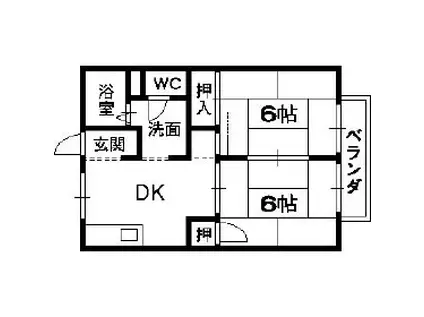 セジュール翠(2DK/2階)の間取り写真