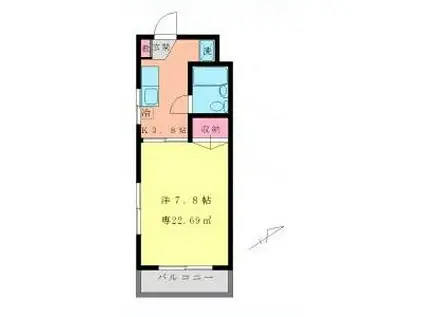 アドラブール世田谷(1K/2階)の間取り写真