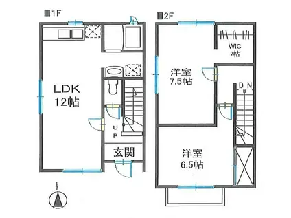 メゾン彩(2LDK/1階)の間取り写真