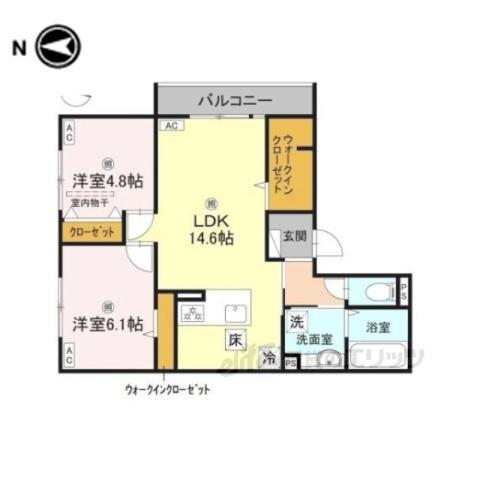 そらみつ大和八木(2LDK/3階)の間取り写真
