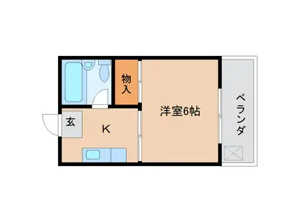 白樺ハイツ大宮III(1K/3階)の間取り写真