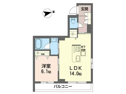 レザレII(1LDK/3階)の間取り写真