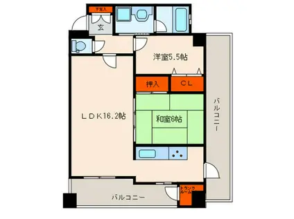 ジェイシティ高須・弐番館(2LDK/3階)の間取り写真