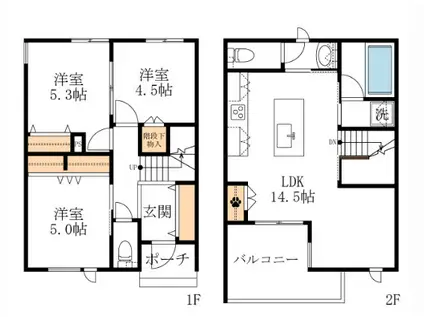 WITH(3LDK/1階)の間取り写真
