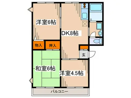 サニ―ヒル三田(3DK/1階)の間取り写真