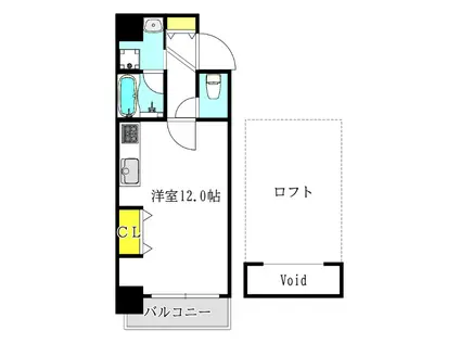 ゼウス梅田AQUA(ワンルーム/5階)の間取り写真