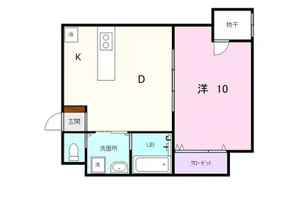 セレジェイラ(1DK/2階)の間取り写真