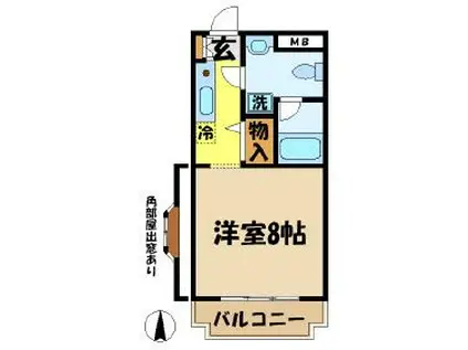 プリムヴェール聖蹟(1K/1階)の間取り写真