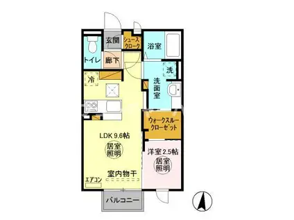 グランマーレ R棟(1LDK/1階)の間取り写真