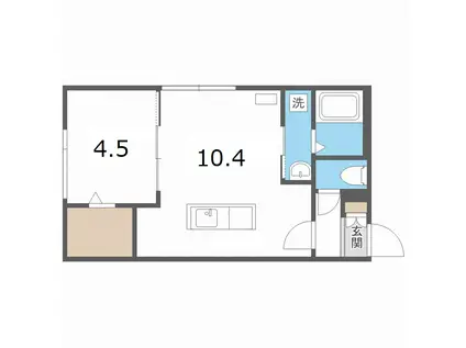 ムーンテラス(1LDK/1階)の間取り写真