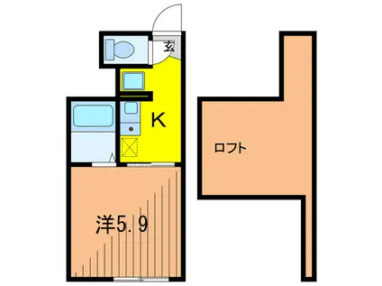 ル・レーヴ亀有(1K/1階)の間取り写真