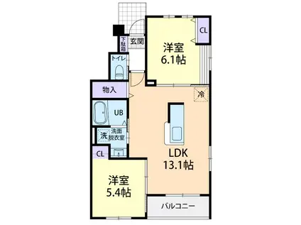 SWEET DREAMS I(2LDK/1階)の間取り写真