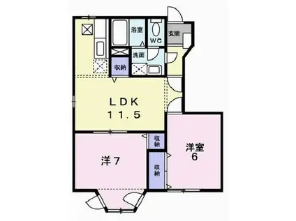 ルーラル・タウンB(2LDK/1階)の間取り写真