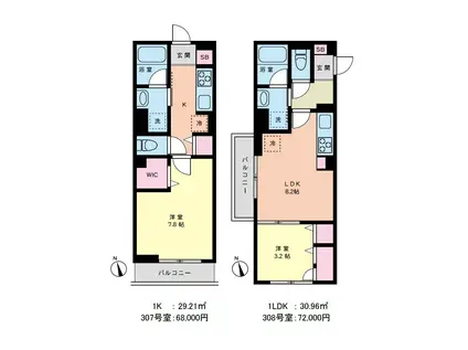 マイメゾン八千代中央(1LDK/3階)の間取り写真