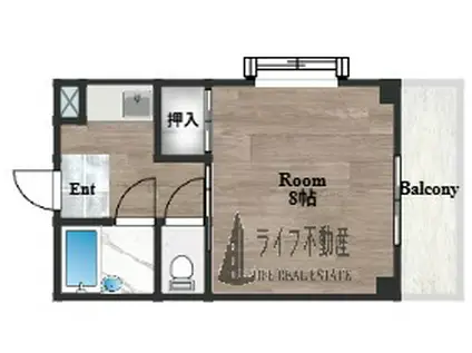 エンフェル石切(1K/2階)の間取り写真