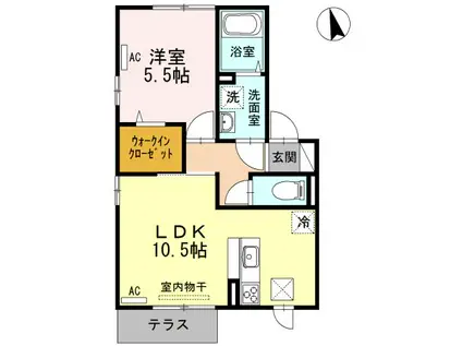 SEKUTO(1LDK/1階)の間取り写真