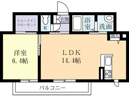 グリーン メイ(1LDK/3階)の間取り写真