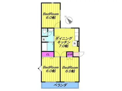 キャトルメゾン(3DK/2階)の間取り写真