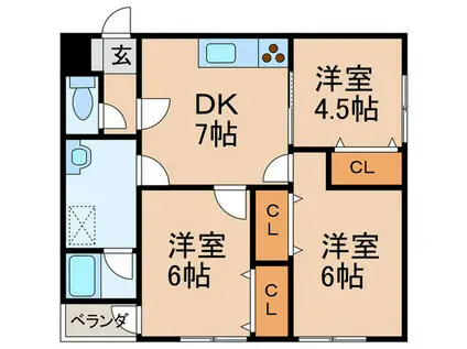 GAIN石神井台(3DK/2階)の間取り写真