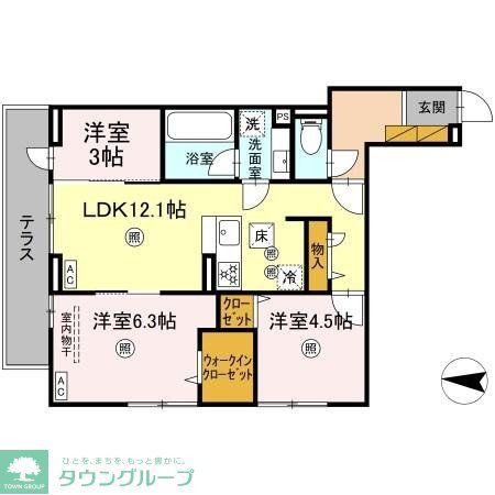 B-KUBUS(3LDK/1階)の間取り写真