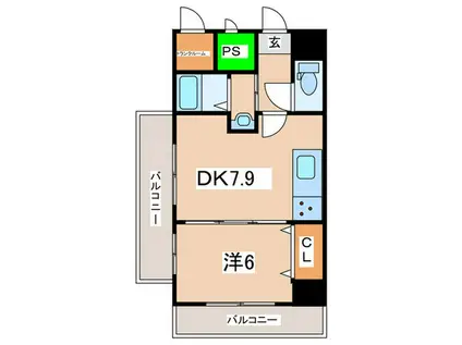 ライオンズマンション関内第3(1DK/5階)の間取り写真