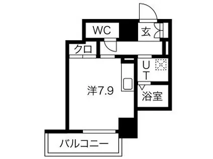 PLATZ TACHIBANA(ワンルーム/8階)の間取り写真