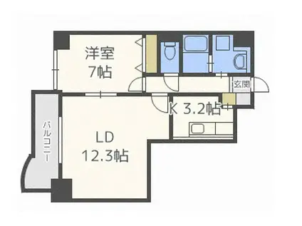 セリオ宮の沢(1LDK/3階)の間取り写真