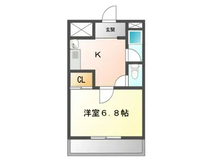 コスモセブン(1K/3階)の間取り写真