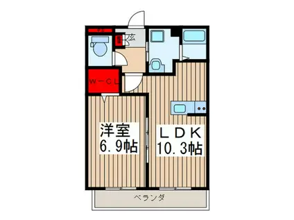 フォレスト・メゾン浦和北(1LDK/1階)の間取り写真