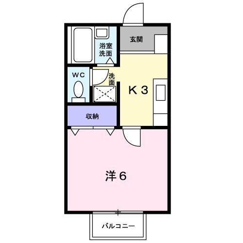 エトワールハイツ(1K/2階)の間取り写真